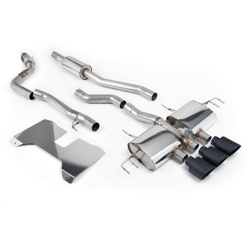 DPF Back / Catback Milltek Honda Civic FL5 - senza primario, risonante - uscite Triple GT115 Cerakote Nero - Road, con valvole