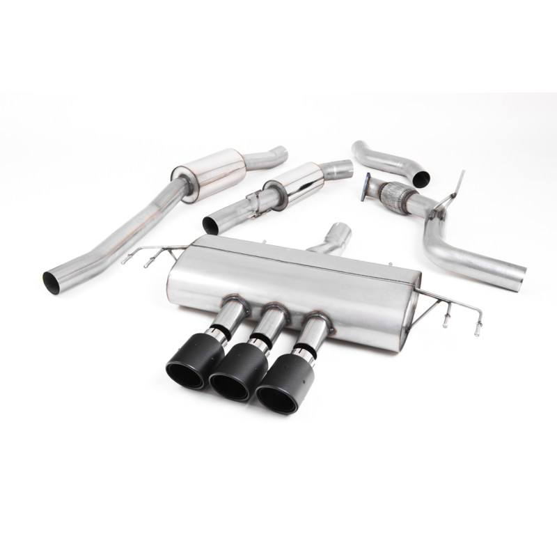 Cat-Back-Anlage Milltek Honda Civic FK7 Si 2015-2020, mit Vorschalldämpfer und Resonator, Endrohre Triple Jet-100 Carbon