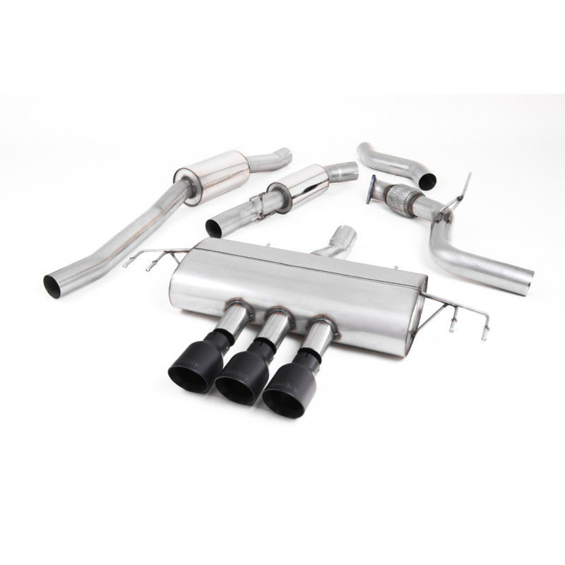 Cat-back Milltek Honda Civic FK7 Si 2015-2020 - With primary muffler and resonator - Triple GT100 Cerakote Black tips