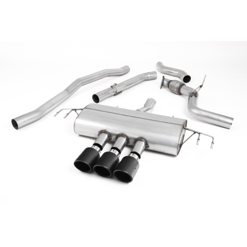 Cat-back Milltek Honda Civic FK7 Si 2015-2020 - senza silenziatore primario, non risonante - uscite triple Jet-100 Carbonio