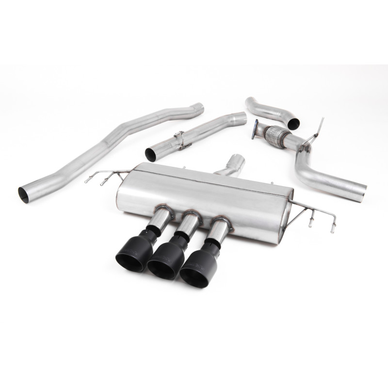 Cat-Back Milltek Honda Civic FK7 Si 2015-2020 - No Primary Muffler, Non-Resonated - Triple GT100 Cerakote Black