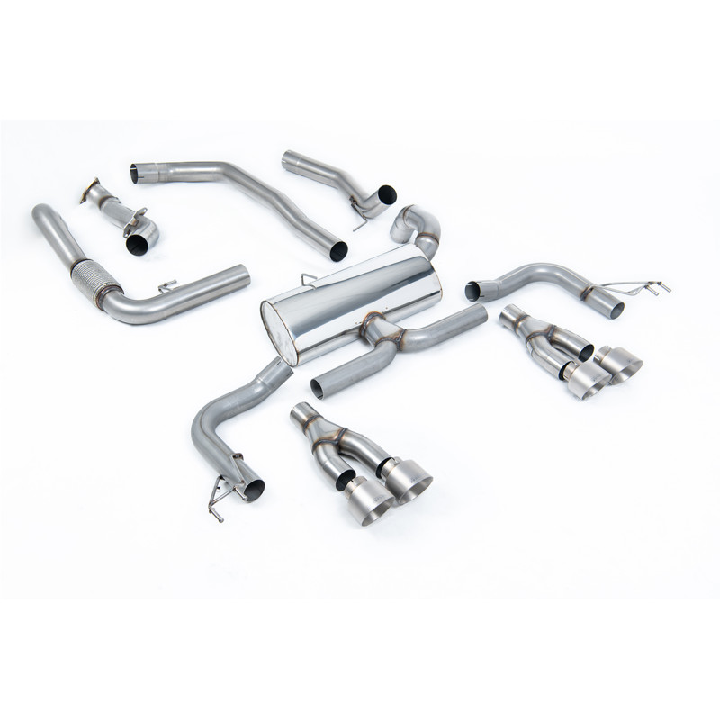 Catback Race Milltek Honda Civic FK2 Type R - Sans silencieux primaire - Avec silencieux AR Race - sorties Quad GT100 Titane