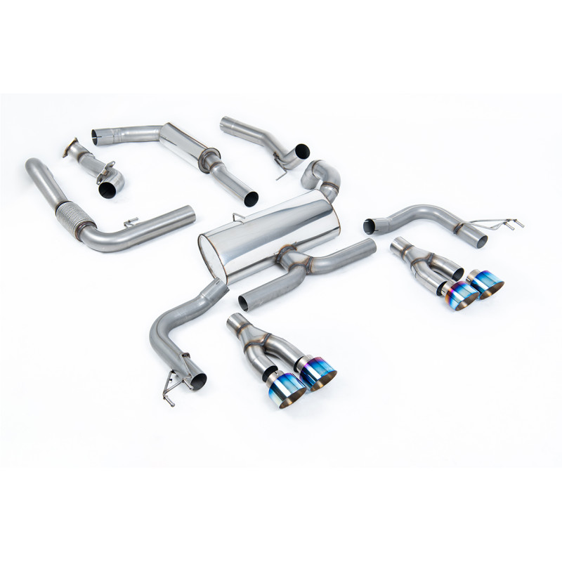 Scarico cat-back Milltek Honda Civic FK2 Type R 2015-2017 - Omologato ECE - Con silenziatore primario - terminali Quad GT100 Tit