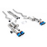 Catback Milltek Ford Mustang Mk6, Mustang MK7 - Avec X pipe et valves actives - sorties Quand GT115 Titane bleui