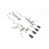 Escape cat-back Milltek Ford Mustang MK7 GT 5.0 V8 2024-2025, con H pipe y válvulas activas, colas Quand GT100 Cerakote negro