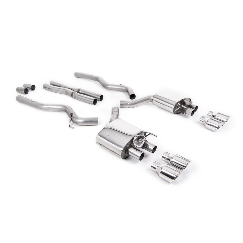 Catback Milltek Ford Mustang MK6 GT Ph.2 5.0 V8 2019-2023 - non résonné - sorties Quad GT100 Polies