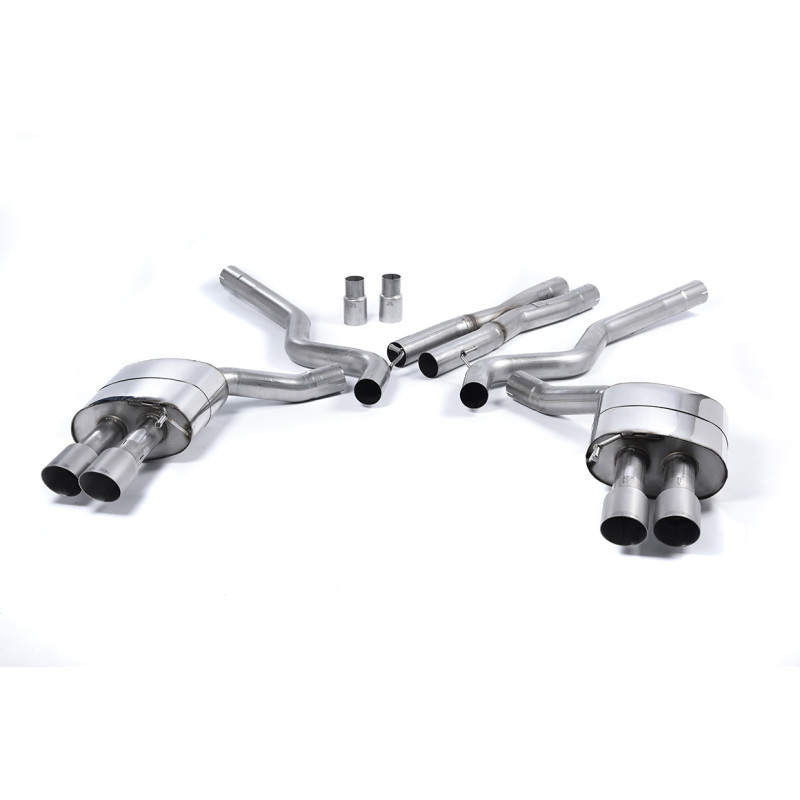Cat-back Milltek Ford Mustang MK6 GT 5.0 V8 2015-2018 - Without primary muffler - Quad GT90 outlets Titanium