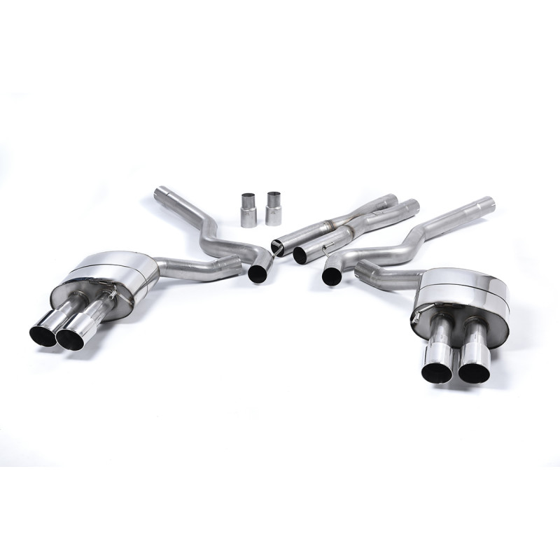 Cat-Back Milltek Ford Mustang MK6 GT 5.0 V8 2015-2018 - Without Primary Muffler - Polished Quad GT90 Tips