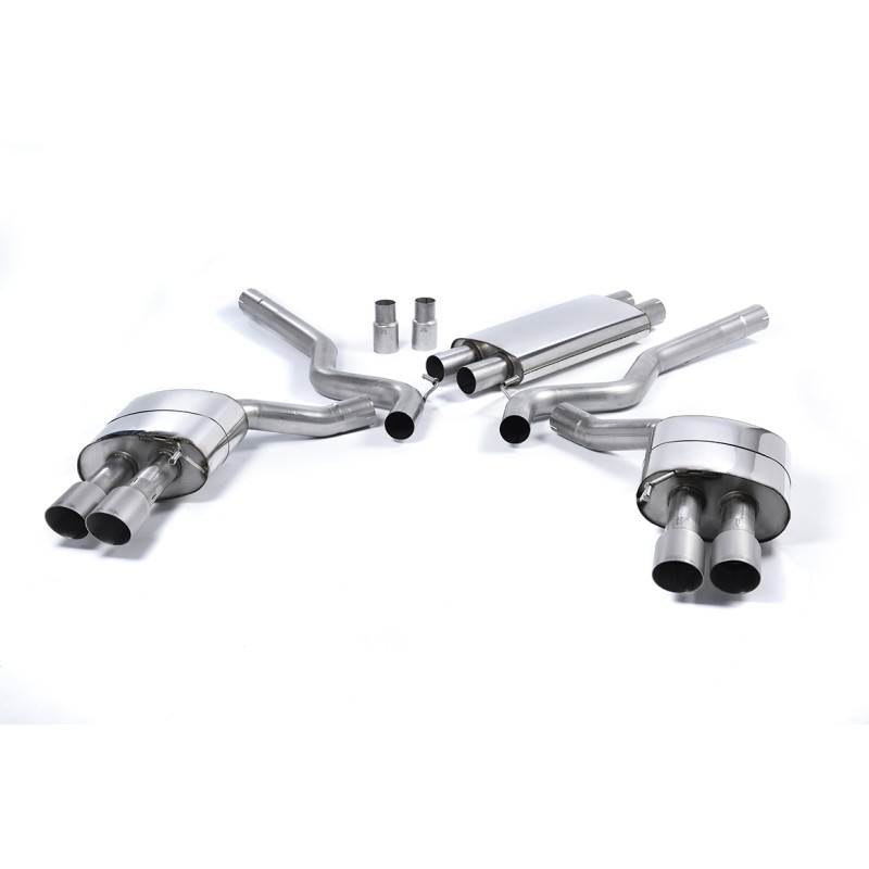 Scarico cat-back Milltek Ford Mustang MK6 GT 5.0 V8 2015-2018 - Con silenziatore primario - terminali Quad GT90 Titanio