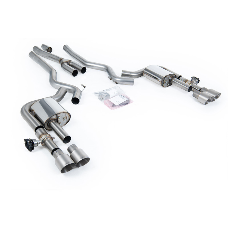 Catback Milltek Ford Mustang MK7 2.3 EcoBoost 2024-2025 - Sans silencieux primaire - sorties Quad GT100 Titane