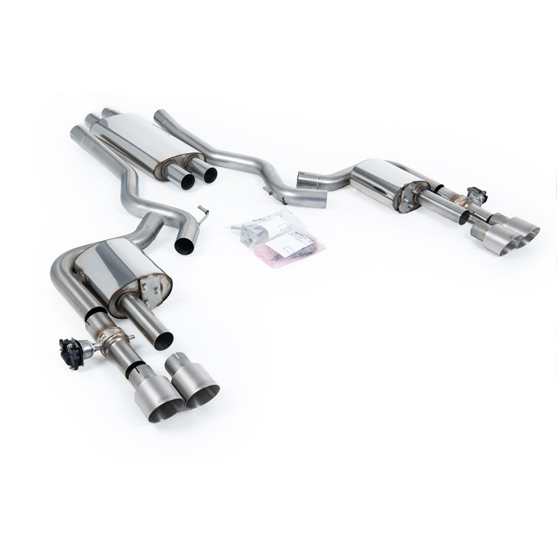 Catback Milltek Ford Mustang MK7 2.3 EcoBoost 2024-2025 - Con silenciador primario - salidas Quad GT100 Titanio