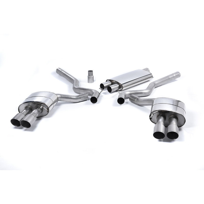 Cat-Back-Anlage Milltek Ford Mustang MK6 2.3 EcoBoost 2015-2018 - Mit Vorschalldämpfer - Quad-Endrohre GT90 Titan