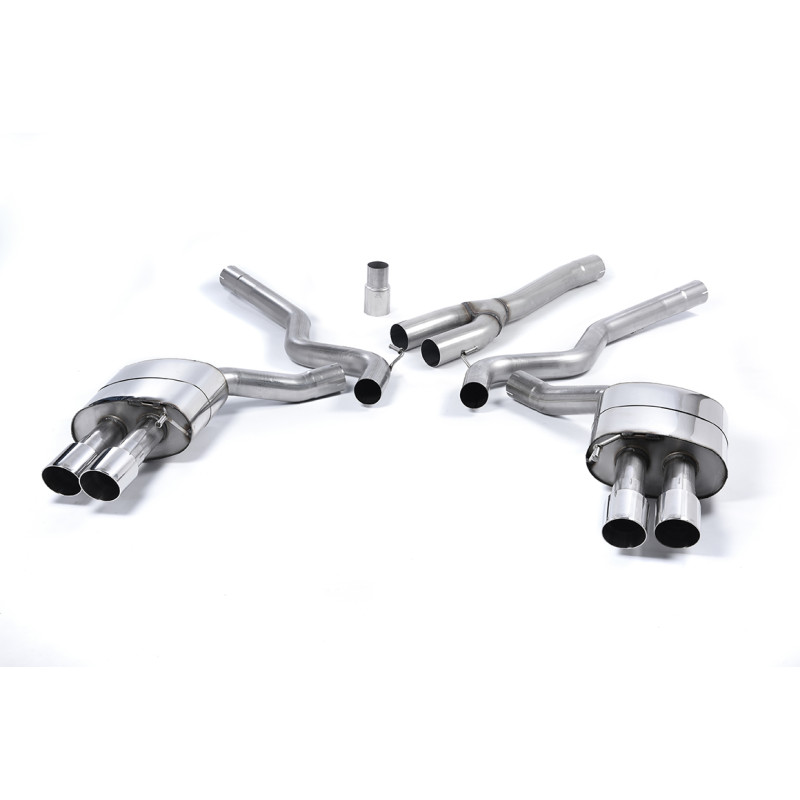 Scarico cat-back Milltek Ford Mustang MK6 2.3 EcoBoost 2015-2018 - Con silenziatore primario - terminali Quad GT90 lucidati