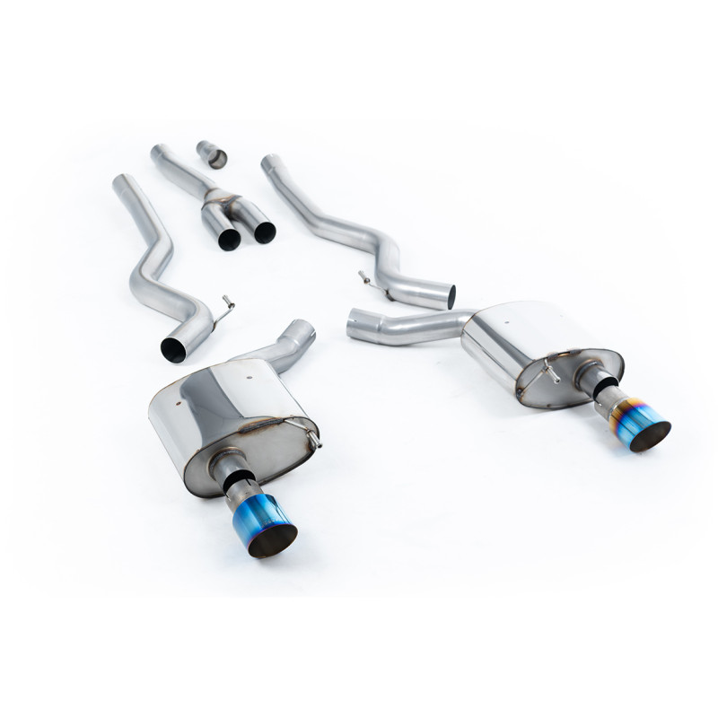 Scarico cat-back Milltek Ford Mustang MK6 2015-2018, Mustang MK7 2024-2025 - Senza silenziatore primario - terminali Dual GT100 