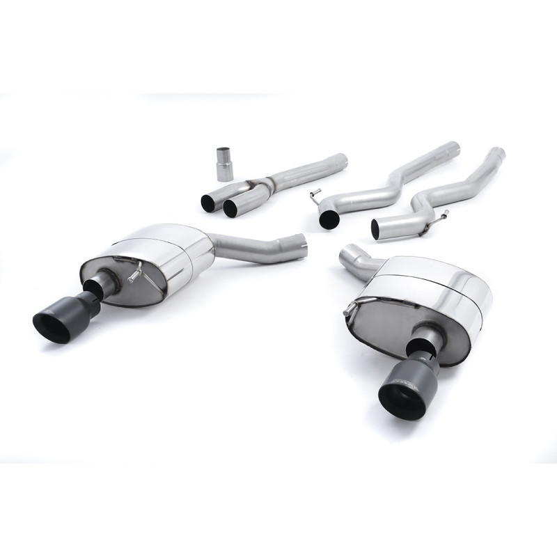 Cat-Back Milltek Ford Mustang MK6 2015-2018, Mustang MK7 2024-2025 - Without Primary Muffler - Dual GT100 Black Cerakote