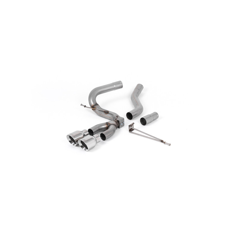 Catback Milltek Ford Focus MK3 ST 2012-2018 - Sin silenciador primario ni trasero - colas Dual GT100 pulidas