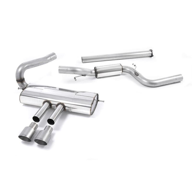 Scarico cat-back Milltek Ford Focus MK3 ST - senza primario con intermedio + silenziatore post. - uscite doppie GT100 titanio - 
