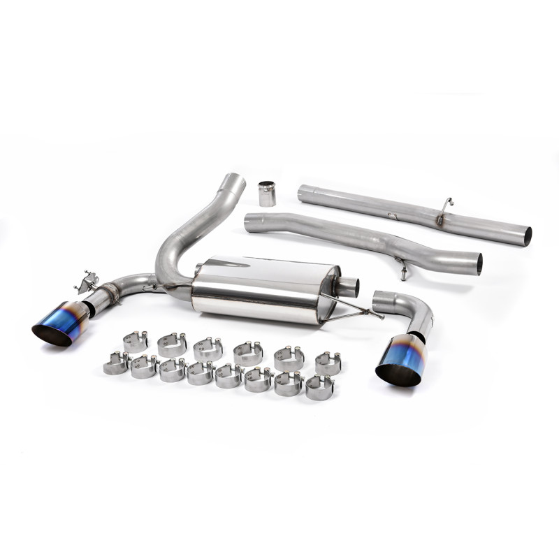Catback Milltek Ford Focus MK3 RS 2.3 EcoBoost 350ch 2016-2018 - Sans silencieux primaire - sorties Dual GT115 Titane bleui