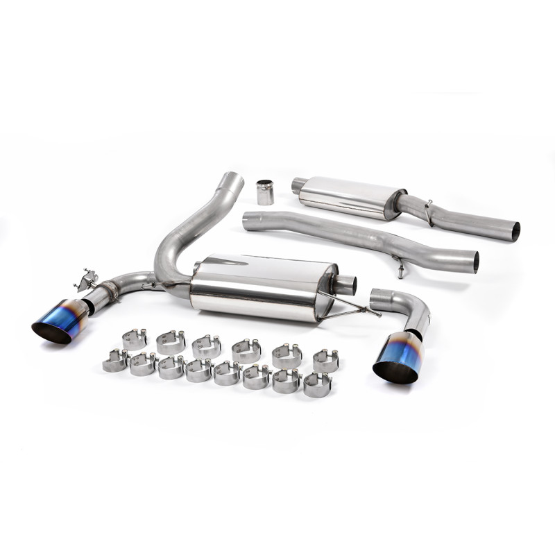 Catback Milltek Ford Focus MK3 RS 2016-2018 - Homologué ECE - Avec silencieux primaire - sorties Dual GT115 Titane bleui