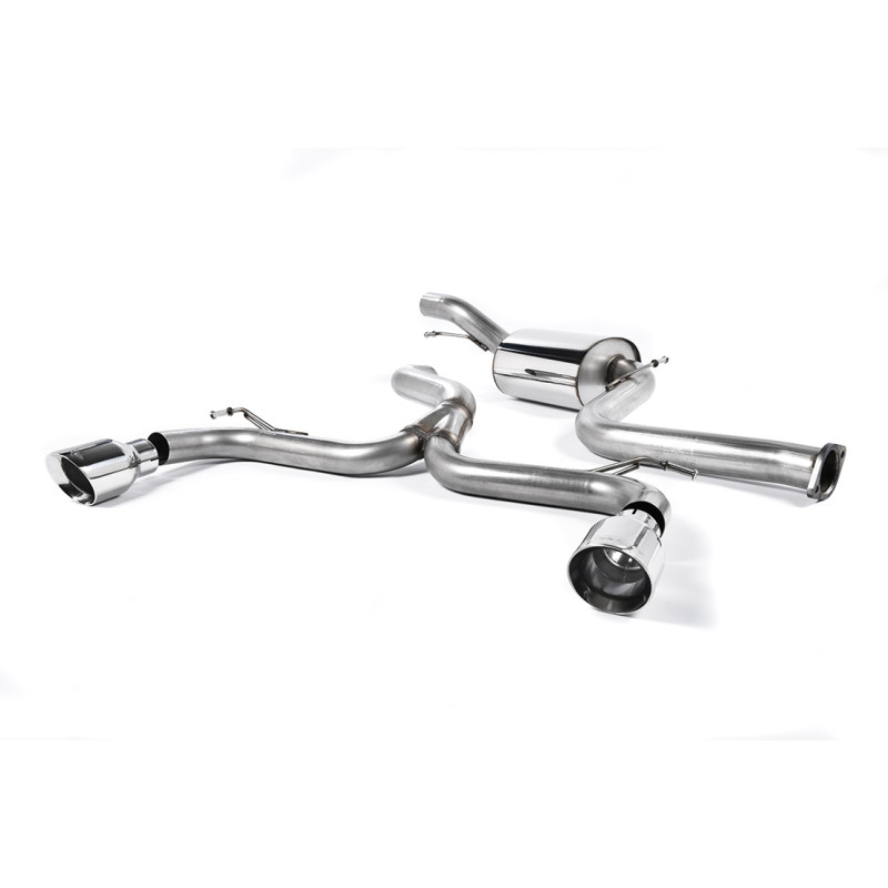 Catback Race 76 Milltek Ford Focus MK2 ST 2.5T 225ch 2005-2010 - résonné et sans silencieux AR - sorties Dual GT100 Polies