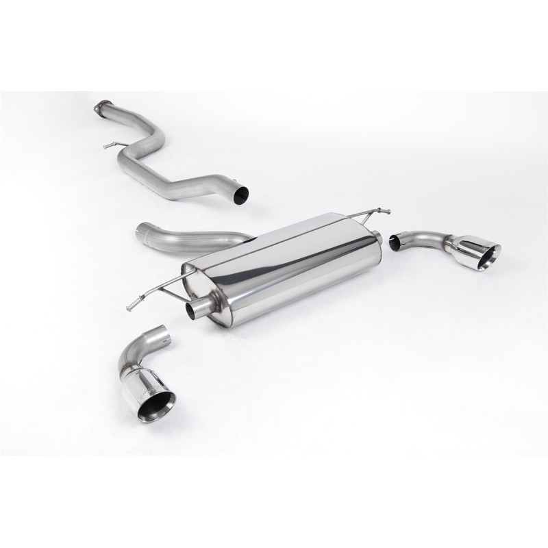 Cat-Back Milltek Ford Focus MK2 ST 2.5T 225hp 2005-2010 - non-resonated - Dual GT100 Polished Tips