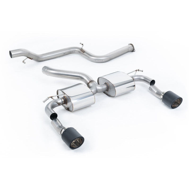 Cat-Back Milltek Ford Focus MK2 RS 2.5T 305hp 2009-2010 - Non-Resonated - Dual Jet-115 Carbon Outlets