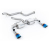 Cat-Back-Anlage Milltek Ford Focus MK2 RS 2.5T 305 PS 2009-2010 - ohne Resonator - Dual Endrohre GT115 Titan blau angelaufen