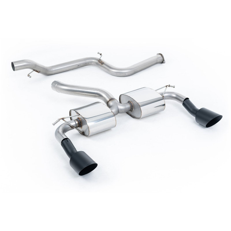 Catback Milltek Ford Focus MK2 RS 2.5T 305ch 2009-2010 - non résonné - sorties Dual GT115 DTM Cerakote Noir