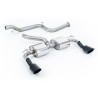 Catback Milltek Ford Focus MK2 RS 2.5T 305ch 2009-2010 - non résonné - sorties Dual GT115 DTM Cerakote Noir