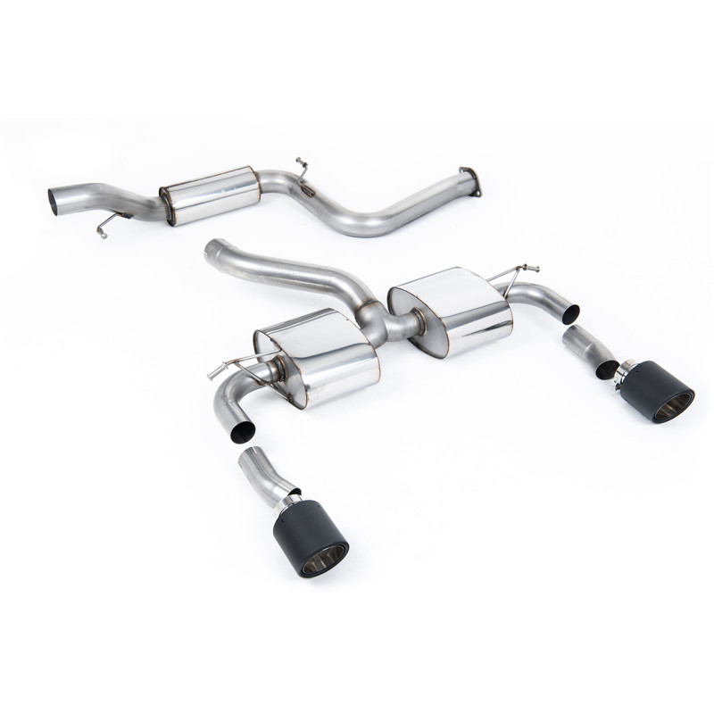 Escape cat-back Milltek Ford Focus MK2 RS 2.5T 305 CV 2009-2010 - resonado - colas Dual Jet-115 Carbono