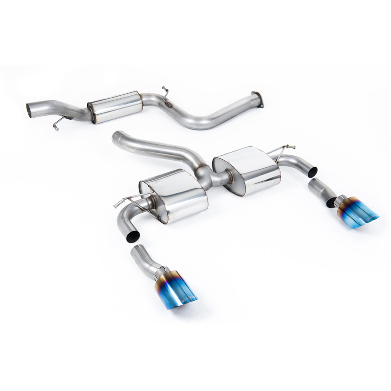 Cat-back Milltek Ford Focus MK2 RS 2.5T 305 hp 2009-2010 - resonated - dual GT115 blued titanium outlets