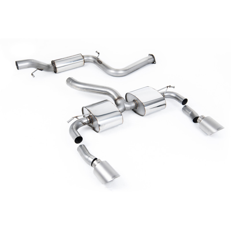 Catback Milltek Ford Focus MK2 RS 2.5T 305hp 2009-2010 - resonated - Dual GT115 Titanium tips