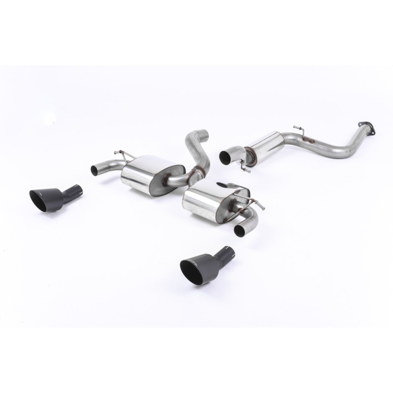 Catback Milltek Ford Focus MK2 RS 2.5T 305ch 2009-2010 - résonné - sorties Dual GT115 DTM Cerakote Noir