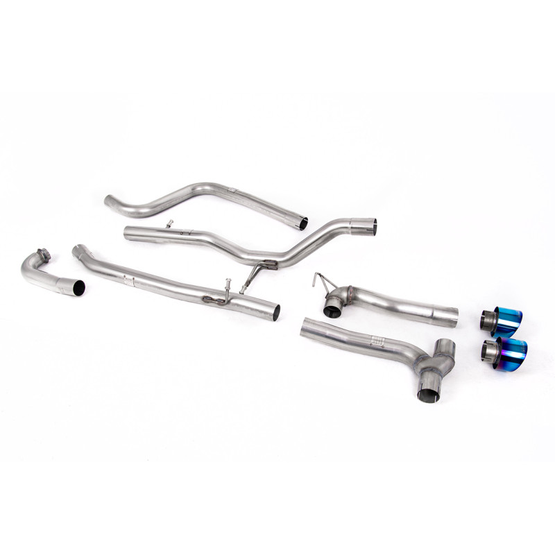 Cat-Back Milltek Ford Fiesta MK8 2017-2019 - ohne Vorschalldämpfer, ohne Endschalldämpfer - Dual-Endrohre GT100 Titan blau angel