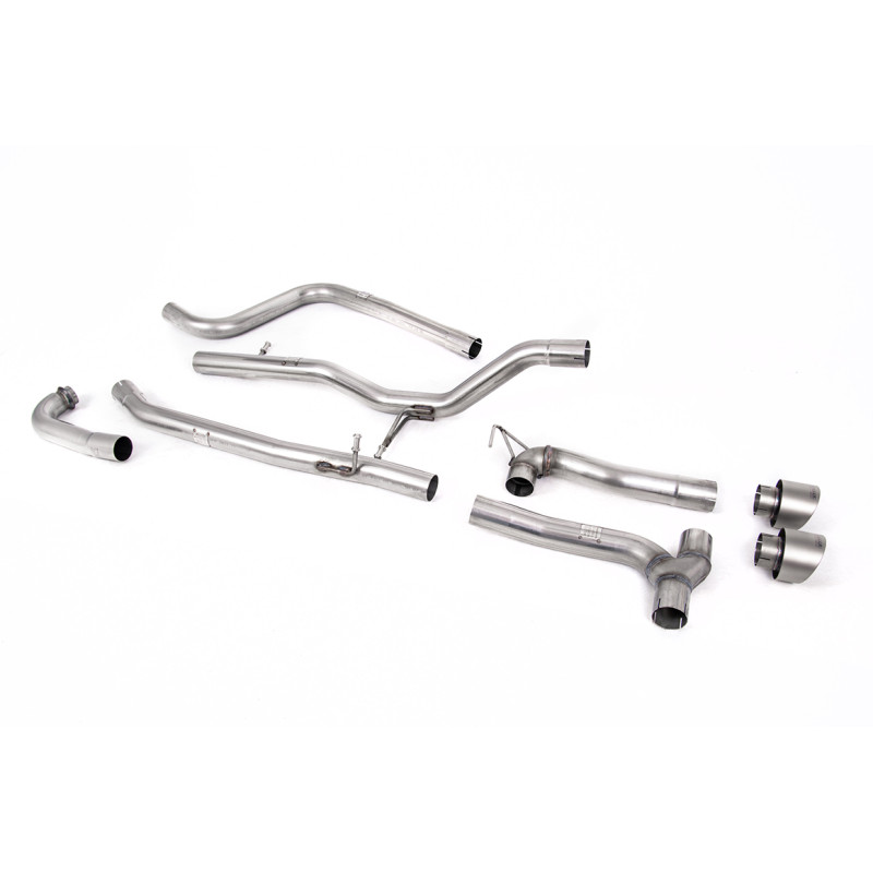 Catback Milltek Ford Fiesta MK8 2017-2019 - Sans silencieux primaire et sans silencieux AR - sortie Dual GT100 Titane