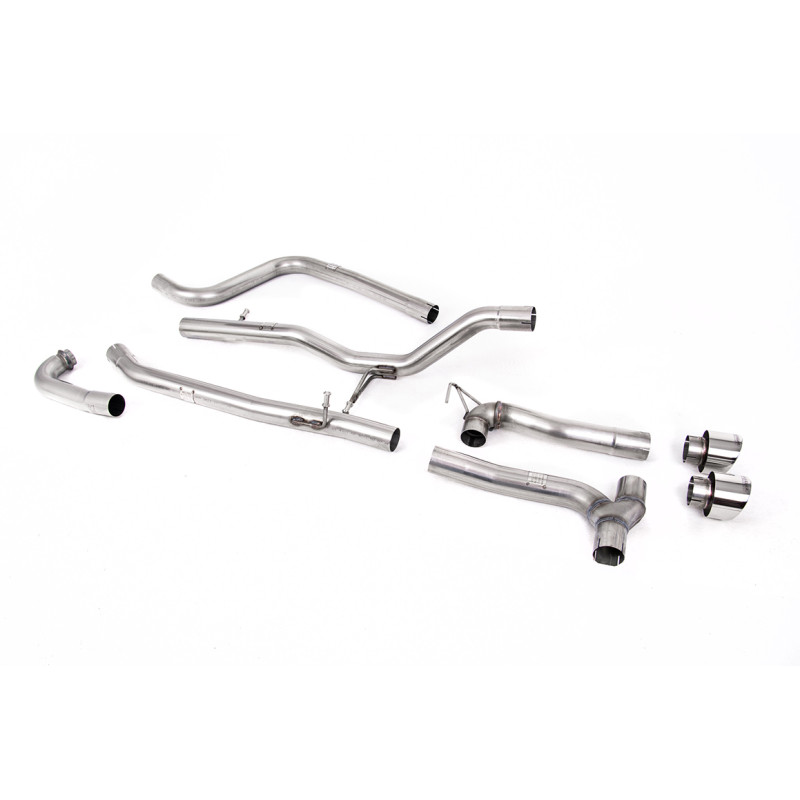 Catback Milltek Ford Fiesta MK8 2017-2019 - Sans silencieux primaire et sans silencieux AR - sortie Dual GT100 Polies