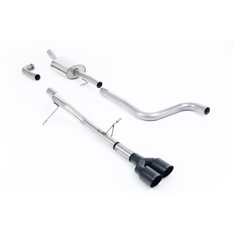 Catback Milltek Ford Fiesta MK8 2017-2019 - Avec silencieux primaire et sans silencieux AR - sortie Twin GT90 Cerakote Noir