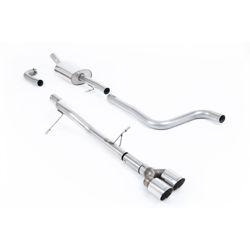 Catback Milltek Ford Fiesta MK8 2017-2019 - Avec silencieux primaire et sans silencieux AR - sortie Twin GT90 Polies