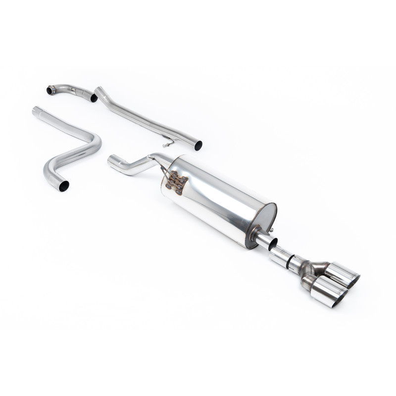 Catback Road+ Milltek Ford Fiesta MK8 2017-2019 - Senza silenziatore primario e con silenziatore post. - uscita Twin GT90 lucida