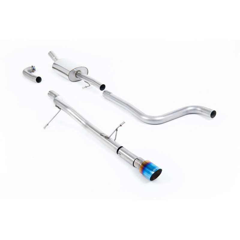 Catback Milltek Ford Fiesta MK8 2017-2019 - Avec silencieux primaire et sans silencieux AR - sortie GT90 Titane bleui