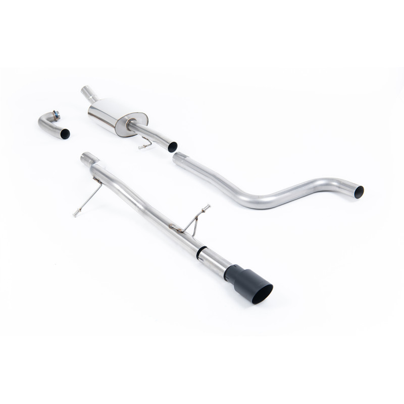 Catback Milltek Ford Fiesta MK8 2017-2019 - With primary muffler and without rear muffler - GT90 black Cerakote tip