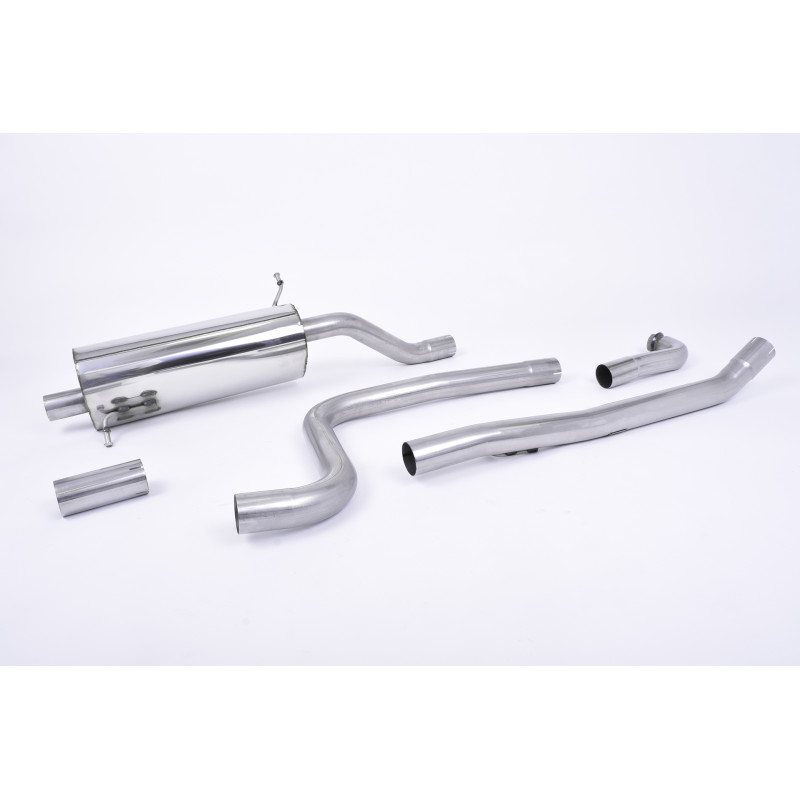 Catback Road+ Milltek Ford Fiesta MK8 2017-2019 - Sans silencieux primaire et avec silencieux AR - sortie GT90 Polies