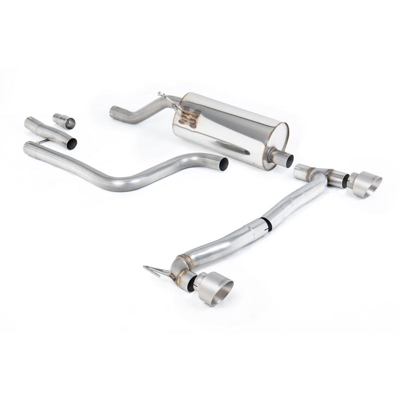 Milltek FAP Back Ford Fiesta MK8 2020-2025 - No Primary Silencer with Rear Silencer - Dual GT100 Titanium Tips