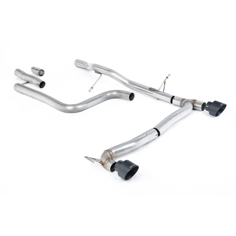 FAP Back Milltek Ford Fiesta MK8 2020-2025 - Sin silenciador primario y sin silenciador trasero - cola Dual GT100 Negro Cerakote