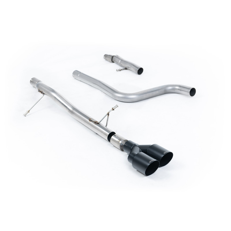 FAP Back Milltek Ford Fiesta MK8 2020-2025 - Sin silenciador primario y sin silenciador trasero - salida Twin GT90 Cerakote Negr