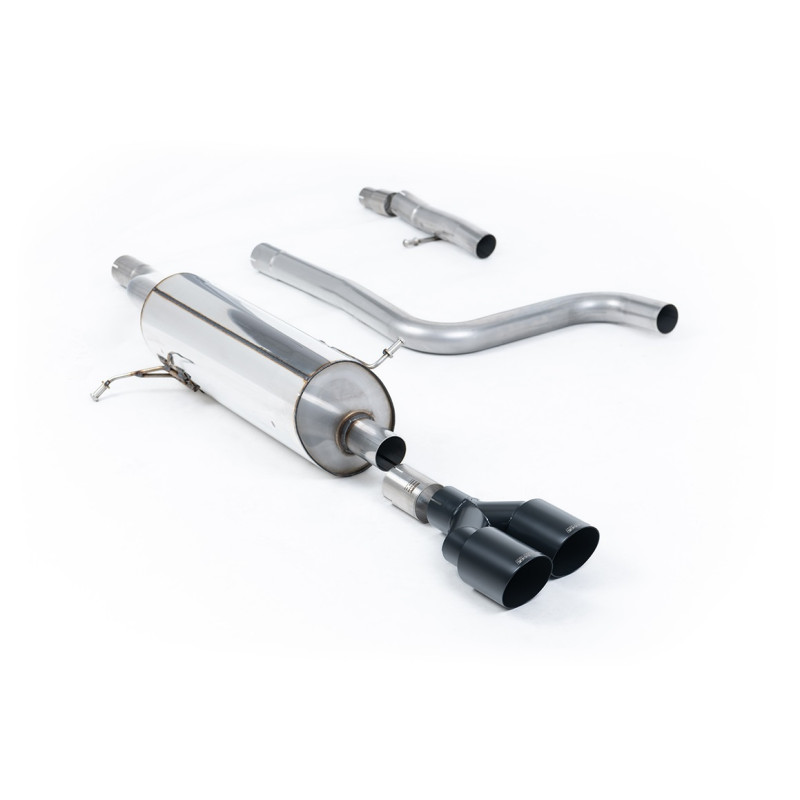 DPF-Back Milltek Ford Fiesta MK8 2020-2025 - Ohne Mittelschalldämpfer und mit Endschalldämpfer - Twin-Endrohr GT90 Cerakote Schw