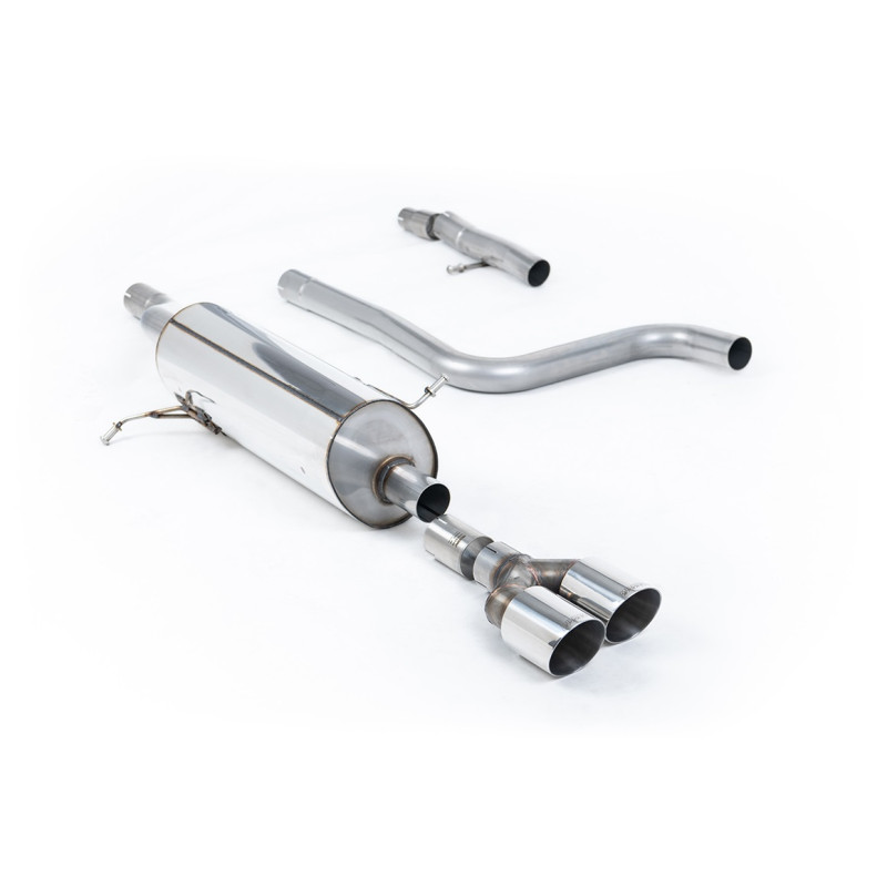 DPF-Back Milltek Ford Fiesta MK8 2020-2025 - Ohne Vorschalldämpfer und mit Endschalldämpfer - Twin GT90 poliert