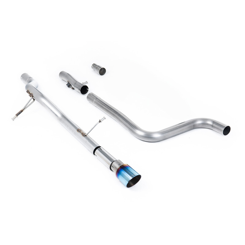 FAP Back Milltek Ford Fiesta MK8 2020-2025 - Sans silencieux primaire et sans silencieux AR - sortie GT90 Titane bleui