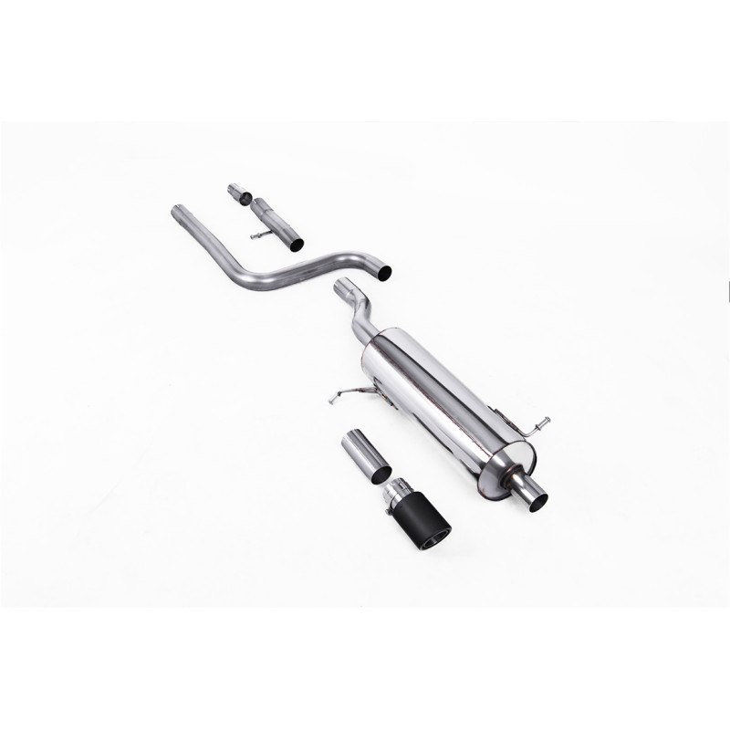 FAP Back Milltek Ford Fiesta MK8 2020-2025 - Senza silenziatore primario e con silenziatore post. - uscita Jet-90 Carbonio