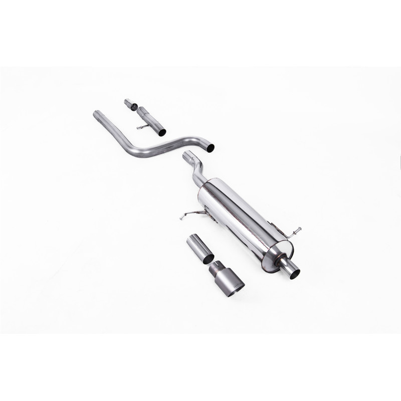 DPF Back Milltek Ford Fiesta MK8 2020-2025 - ohne Vorschalldämpfer und mit Endschalldämpfer - GT90-Endrohr Titan